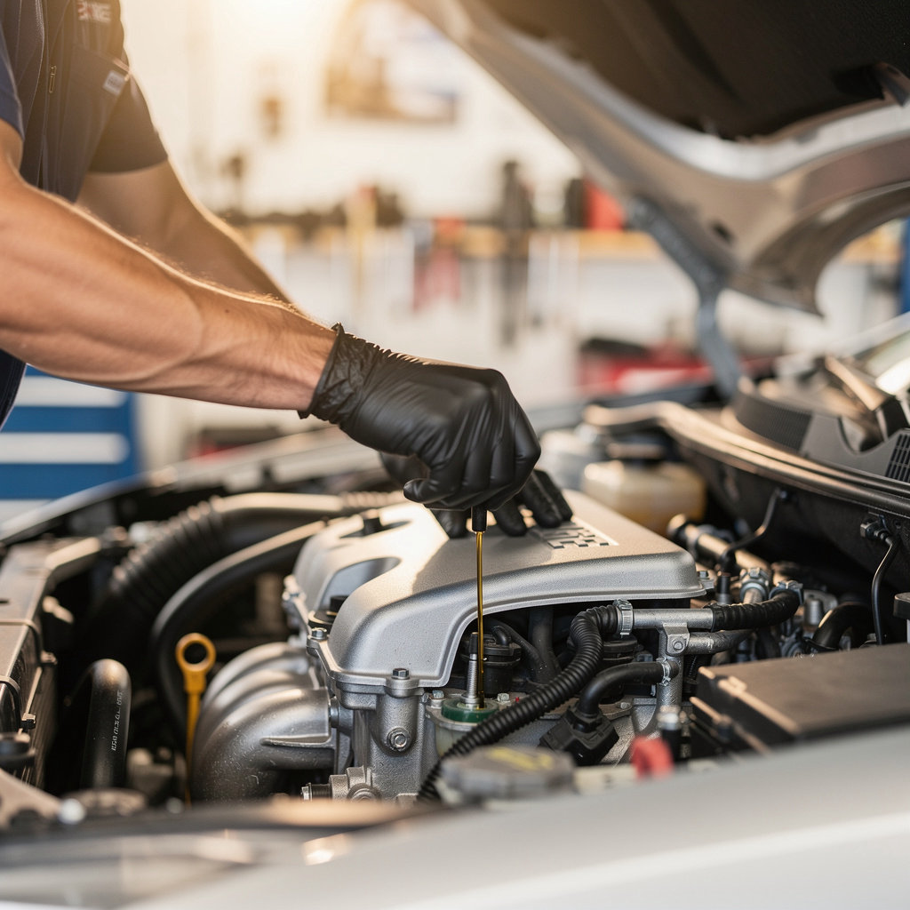 Coronado Shell technician performing routine vehicle maintenance in San Diego, CA